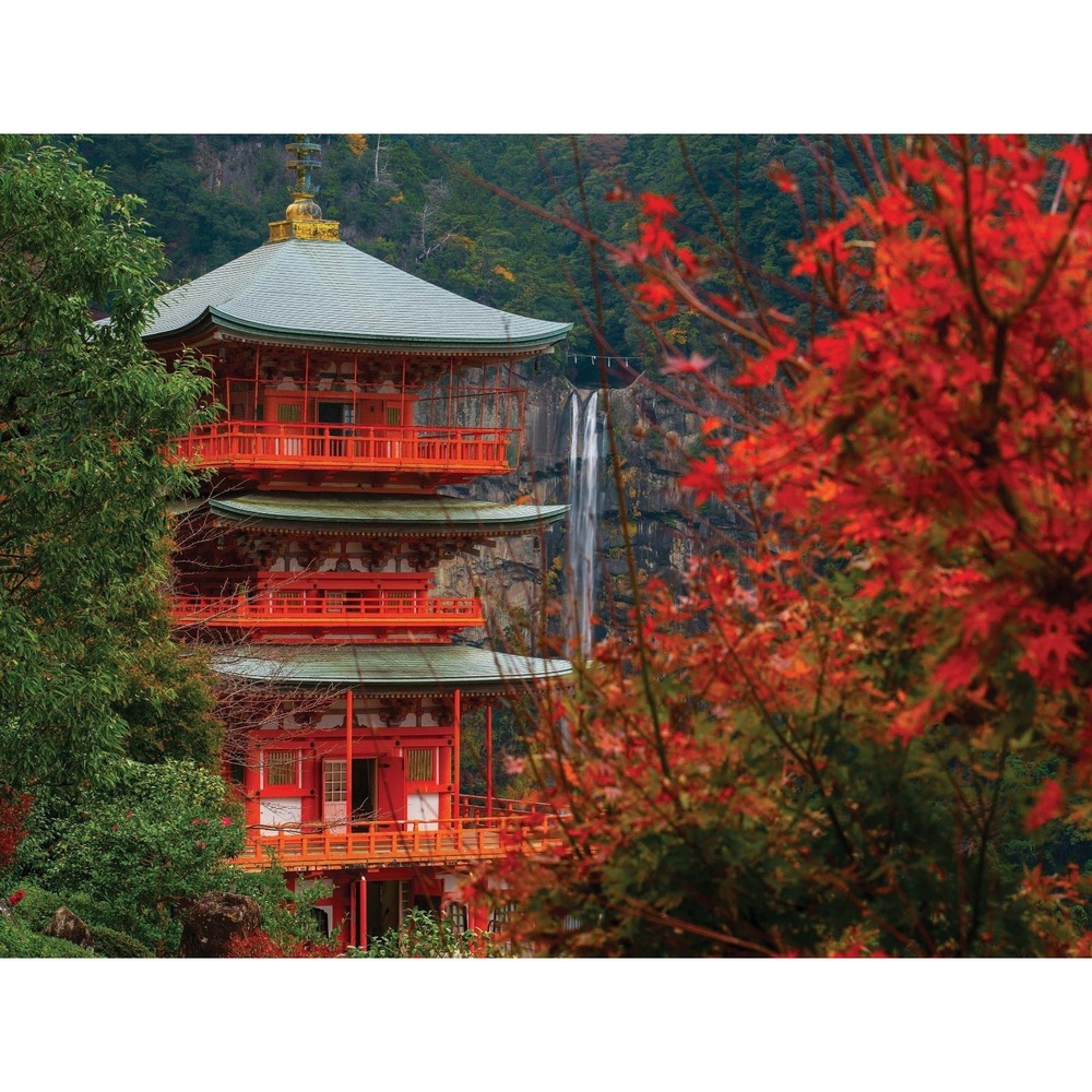 550 Pieces Puzzle Nachi Waterfall Red‎ Sanjudo Pagoda Temple Autumn Japan NEW